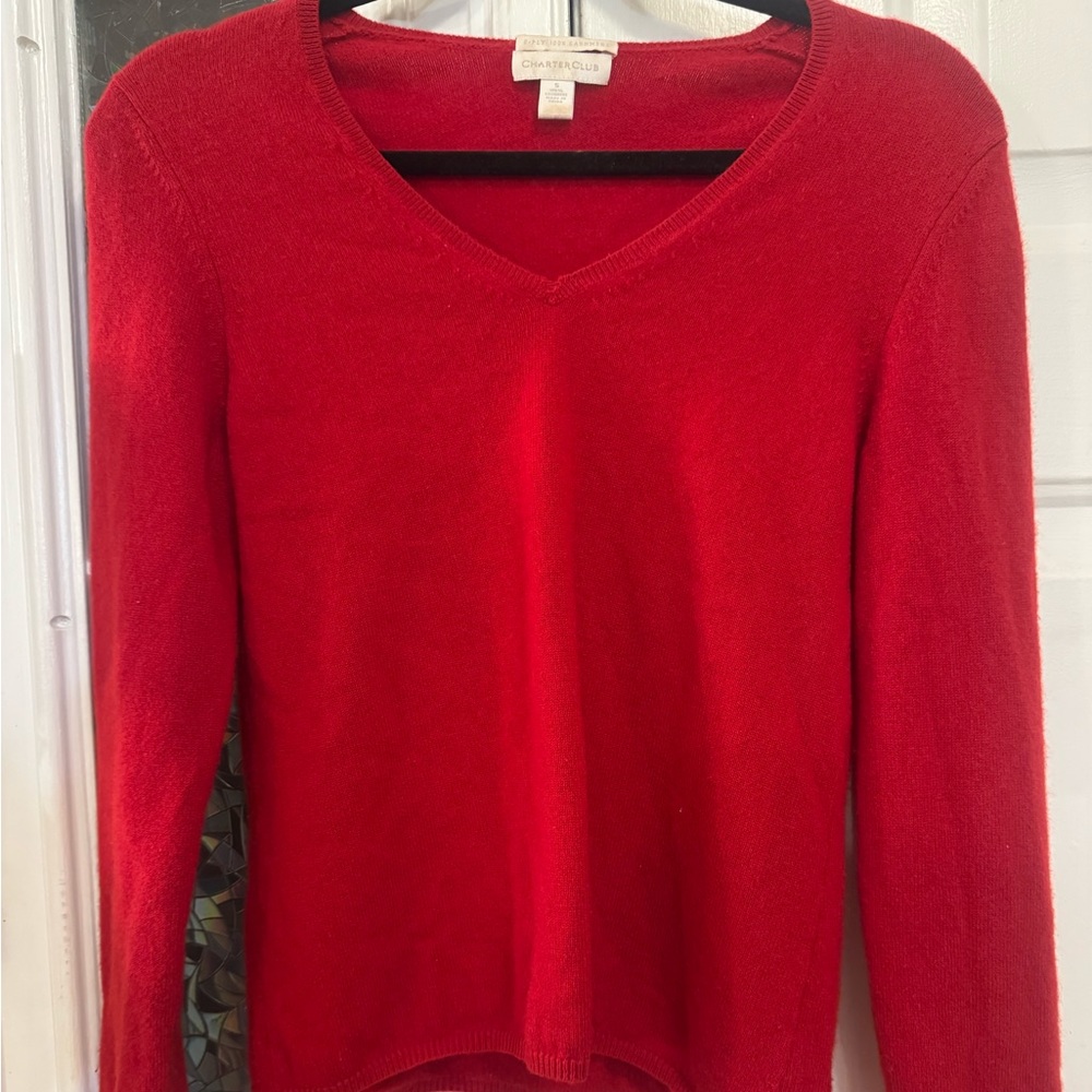 Charter Club Red 100% Cashmere Sweater Women’s Size Small